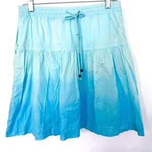 Gap Cotton Ombre' tie dye gathered lined Skirt with pockets Size Small